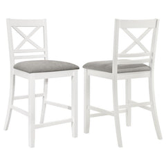 Hollis X-Back Counter Height Dining Chairs White and Grey (Set of 2) - 122249