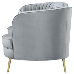 Sophia Upholstered Channel Tufted Loveseat Grey - 506865