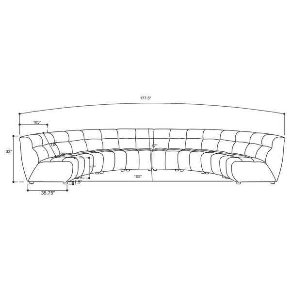 Charlotte 8-piece Upholstered Modular Sectional Sofa Ivory - 551300