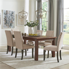 Ralland Upholstered Side Chairs Beige and Rustic Brown (Set of 2) - 193132