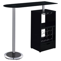 Koufax 1-drawer Bar Table Glossy Black - 120451
