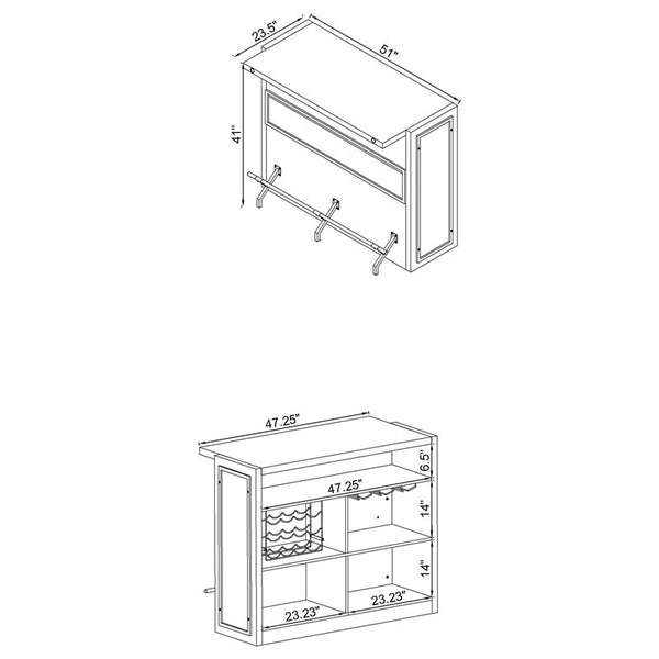 Joe 5-shelf Bar Unit Aged Oak - 182071