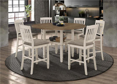 Sarasota Slat Back Counter Height Chairs Grey and Rustic Cream (Set of 2) - 192819