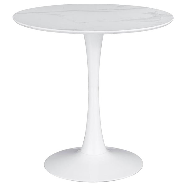 Arkell 30-inch Round Pedestal Dining Table White - 193041