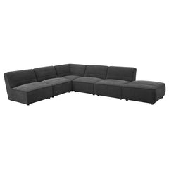 Sunny Square Upholstered Ottoman Dark Charcoal - 552083