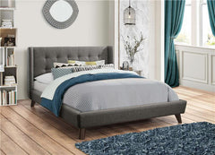 Carrington Upholstered Full Wingback Bed Grey - 301061F