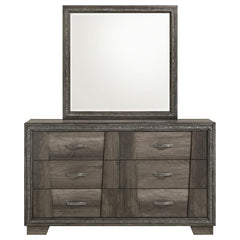 Janine 6-drawer Dresser with Mirror Grey - 223553M