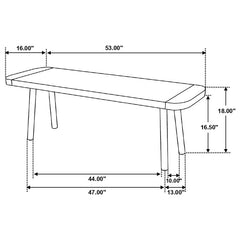 Maverick Rectangular Dining Bench Natural Mango and Black - 123043