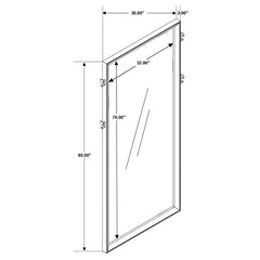 Durango 36 x 80 Inch Standing Floor Mirror Smoked Peppercorn - 223270