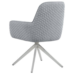 Abby Flare Arm Side Chair Light Grey and Chrome - 110322