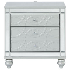 Gunnison 2-drawer Nightstand Silver Metallic - 223212