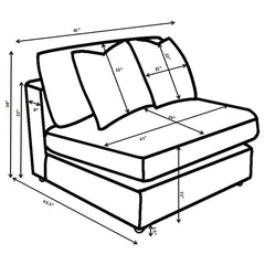 Blaine Upholstered Armless Chair Fog - 509997