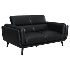 Shania 3-piece Upholstered Low Back Sofa Set Black - 509921-S3