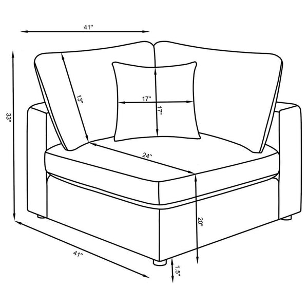 Serene 4-piece Upholstered Modular Sectional Sofa Beige - 551321-SETA