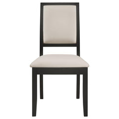 Louise Upholstered Dining Side Chairs Black and Cream (Set of 2) - 101562