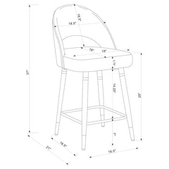 Lindsey Arched Back Upholstered Counter Height Stools Black (Set of 2) - 193569