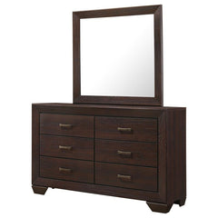 Kauffman 6-drawer Dresser with Mirror Dark Cocoa - 204393M