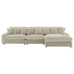 Blaine Upholstered Reversible Chaise Sectional Sofa Sand - 509899-SET