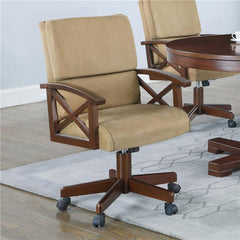 Marietta Upholstered Game Chair Tobacco and Tan - 100172
