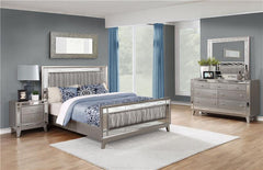 Leighton 4-piece Eastern King Bedroom Set Metallic Mercury - 204921KE-S4