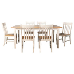 Kirby 7-piece Dining Set Natural and Rustic Off White - 192691-S7