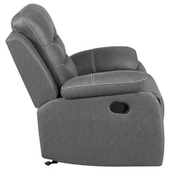 Nova Upholstered Padded Arm Glider Recliner Dark Grey - 602533