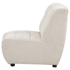 Charlotte Upholstered Curved Armless Chair Ivory - 551300AC