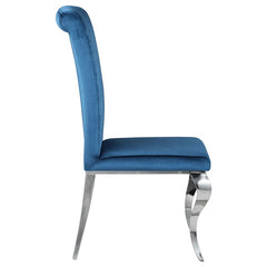Betty Upholstered Side Chairs Teal and Chrome (Set of 4) - 105076