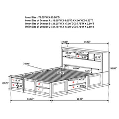 Phoenix 4-piece California King Bedroom Set Cappuccino - 200409KW-S4