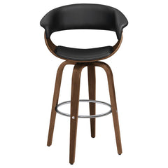 Zion Upholstered Swivel Bar Stool Walnut and Black - 100205