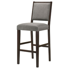 Bedford Upholstered Open Back Bar Stools with Footrest (Set of 2) Grey and Espresso - 183472