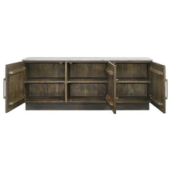 Dennis 3-door Marble Top Dining Sideboard Server White and Tobacco Grey - 190655