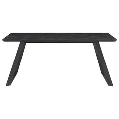 Smith 7-piece Rectangular Dining Set with Ceramic Table Top Black and Gunmetal - 115231-S7
