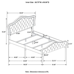 Bella Upholstered Queen Panel Bed Grey - 315871Q