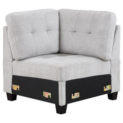 Georgina Upholstered Corner Chair Steel Beige - 551706