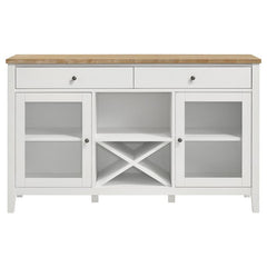 Hollis 2-door Dining Sideboard with Drawers Brown and White - 122245