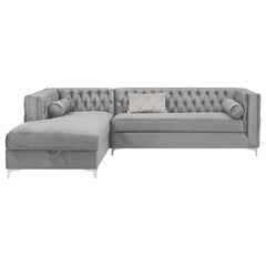 Bellaire Upholstered Storage Chaise Sectional Sofa Grey - 508280