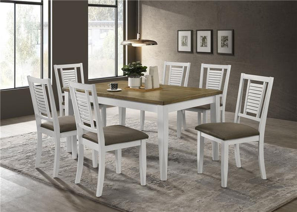 Appleton Ladder Back Dining Side Chair White and Brown (Set of 2) - 110412