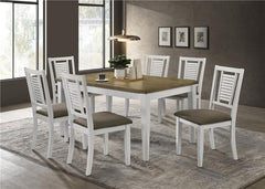 Appleton Ladder Back Dining Side Chair White and Brown (Set of 2) - 110412