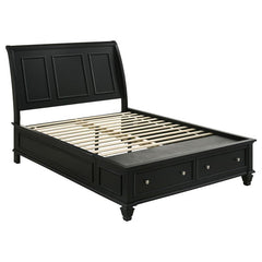Sandy Beach Wood California King Storage Panel Bed Black - 201329KW