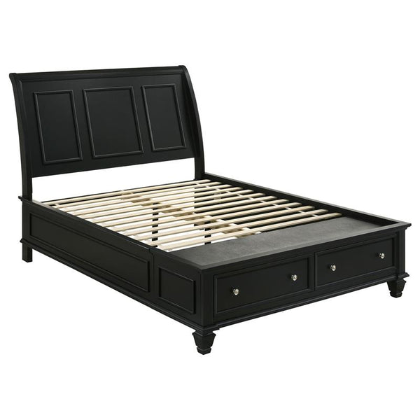 Sandy Beach Wood Eastern King Storage Panel Bed Black - 201329KE