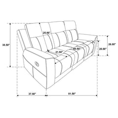 Brentwood 2-piece Upholstered Reclining Sofa Set Taupe - 610281-S2