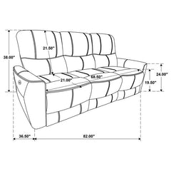 Greenfield 3-piece Power Reclining Sofa Set Ivory - 610261P-S3
