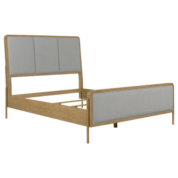 Arini Upholstered Eastern King Panel Bed Sand Wash and Grey - 224301KE