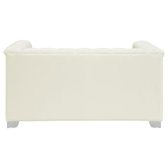Chaviano 3-piece Upholstered Track Arm Sofa Set Pearl White - 505391-S3