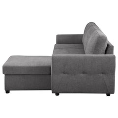 Samantha Upholstered Storage Sleeper Sectional Sofa Grey - 511088