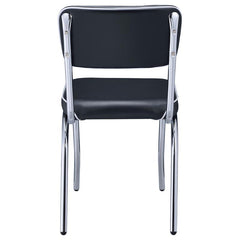 Retro Open Back Side Chairs Black and Chrome (Set of 2) - 2066