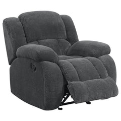 Weissman Upholstered Padded Arm Glider Recliner Grey - 601923