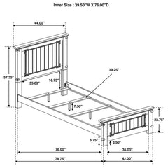 Brenner 5-piece Twin Bedroom Set Rustic Honey - 205261T-S5