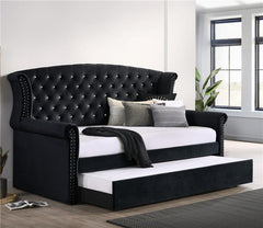 Scarlett Upholstered Twin Daybed with Trundle Black - 300642